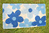 Kokosmatte Flower Power blau